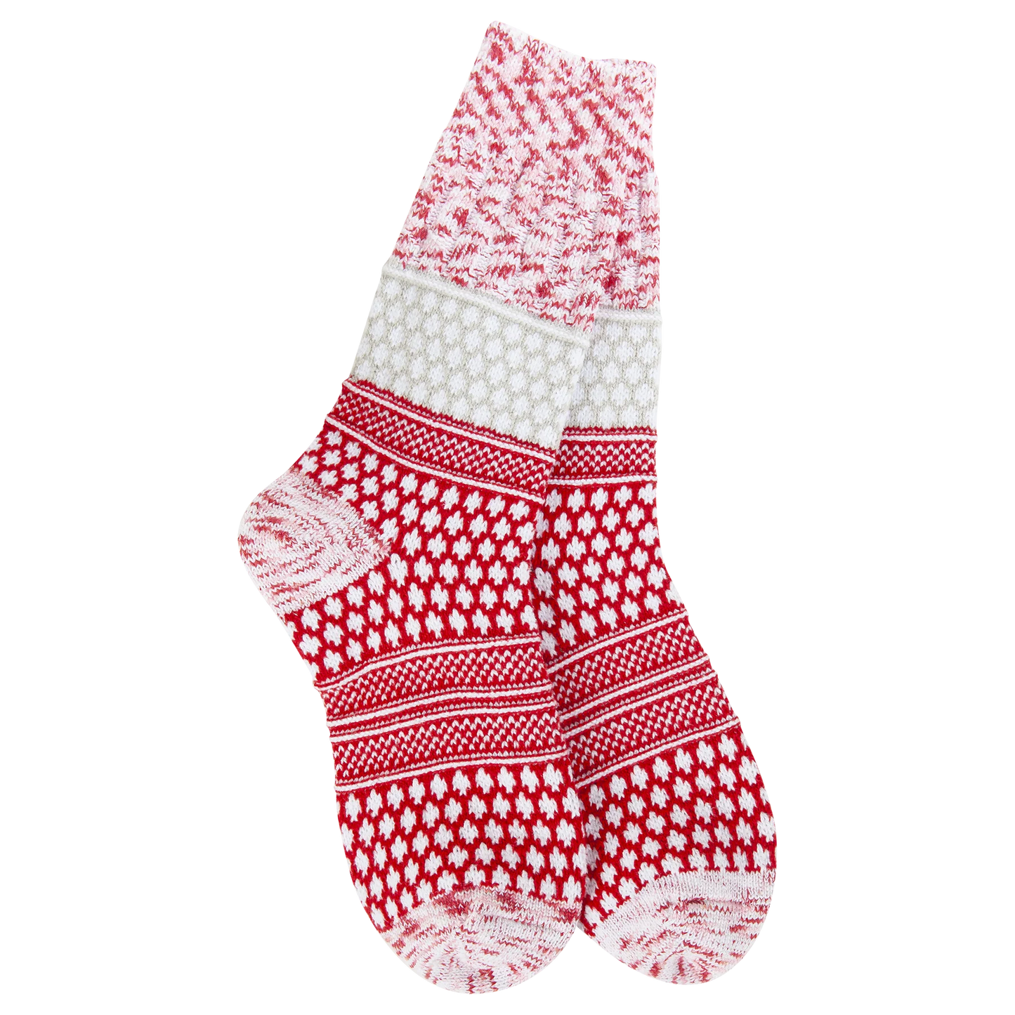 World's Softest Sock Co. Holiday Gallery Textured Crew Peppermint Multi