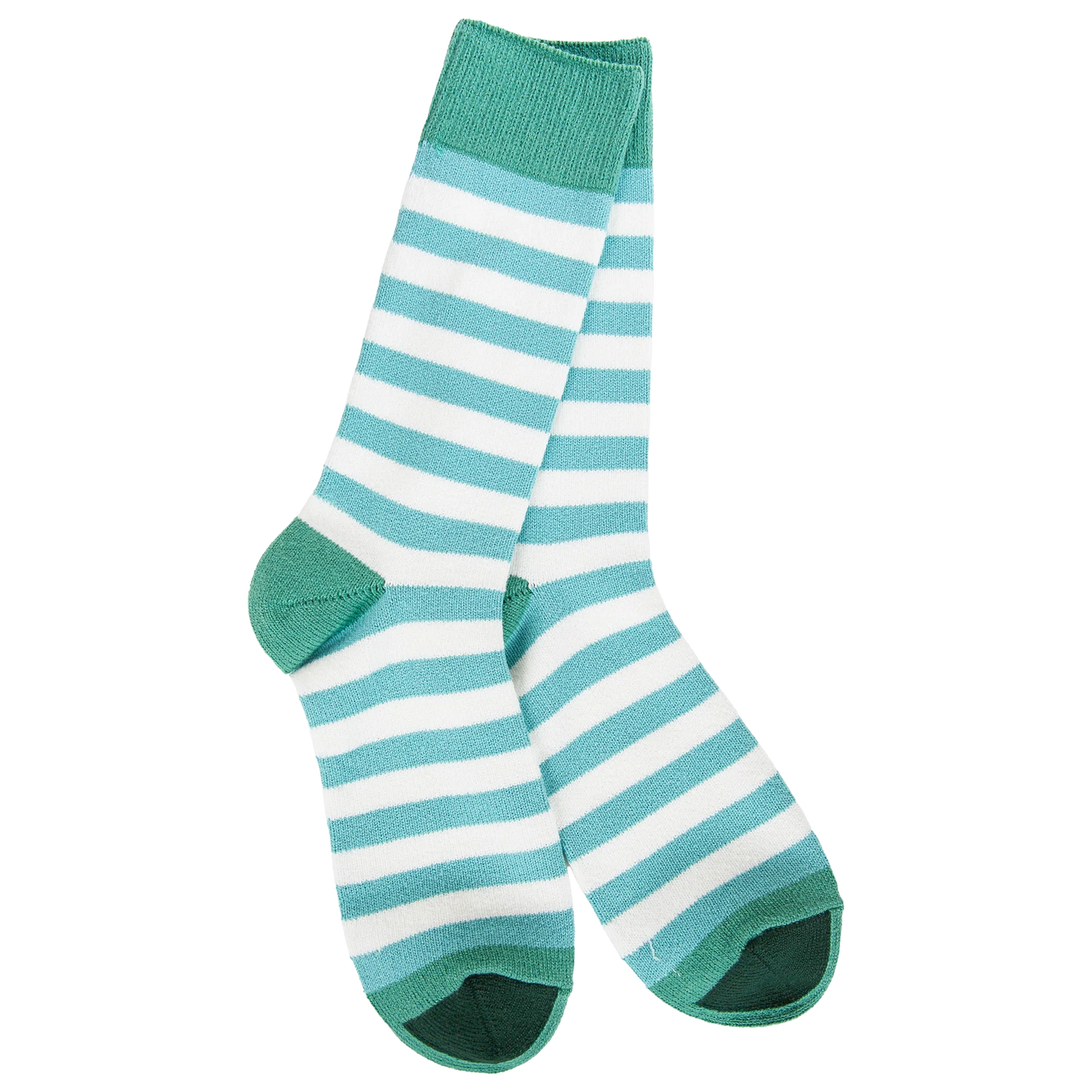 World's Softest Sock Co. Weekend True Stripe Crew Frosty Spruce