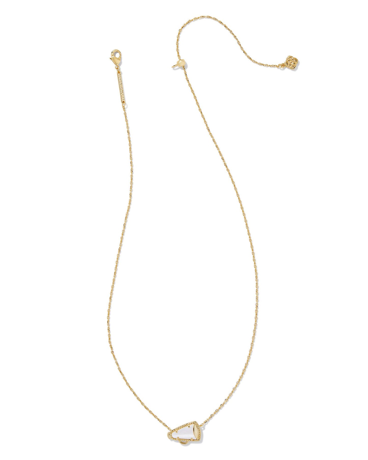 KENDRA SCOTT CHEER SHORT PENDANT NECKLACE GOLD WHITE MOTHER OF PEARL