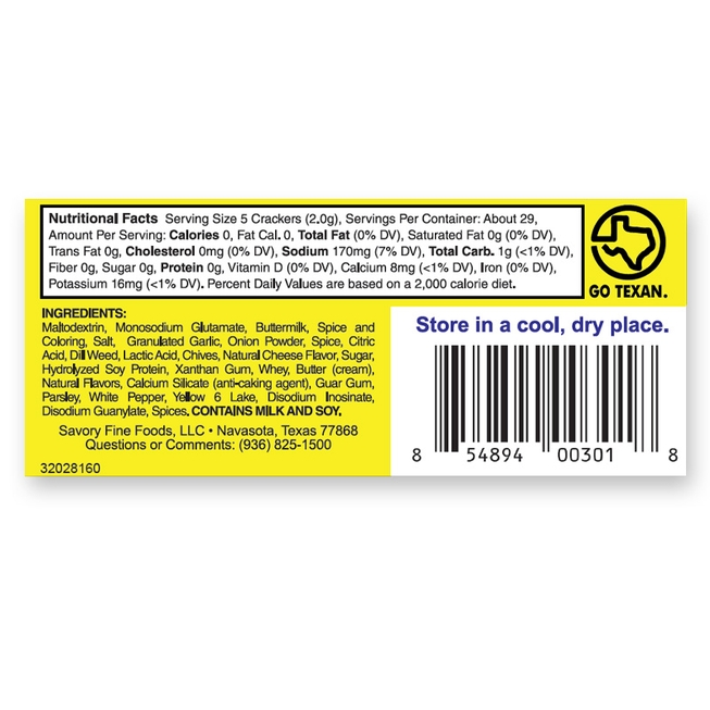 SAVORY PARTY CRACKER SEASONING - GARDEN DILL