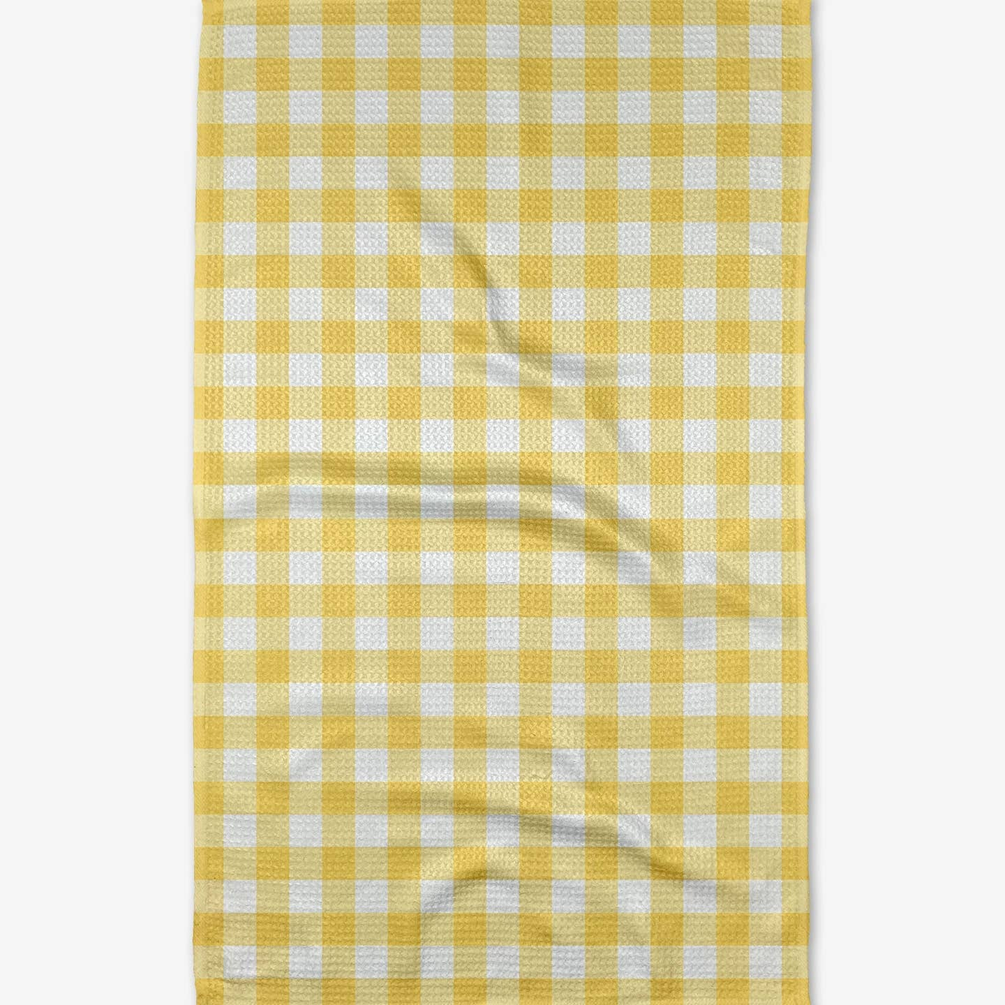 Geometry Lemon Gingham Tea Towel