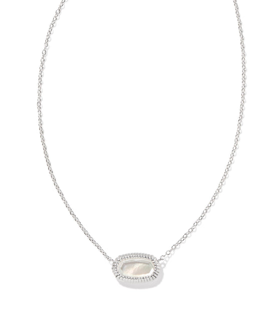 KENDRA SCOTT ELISA NECKLACE SILVER IVORY MOTHER OF PEARL