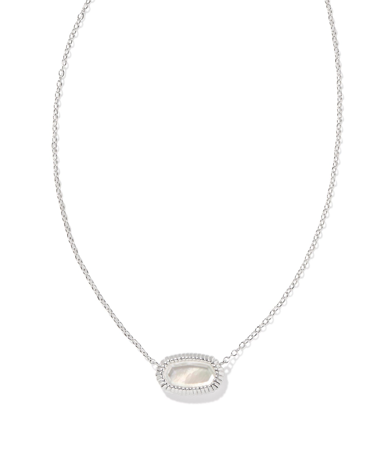 KENDRA SCOTT ELISA NECKLACE SILVER IVORY MOTHER OF PEARL