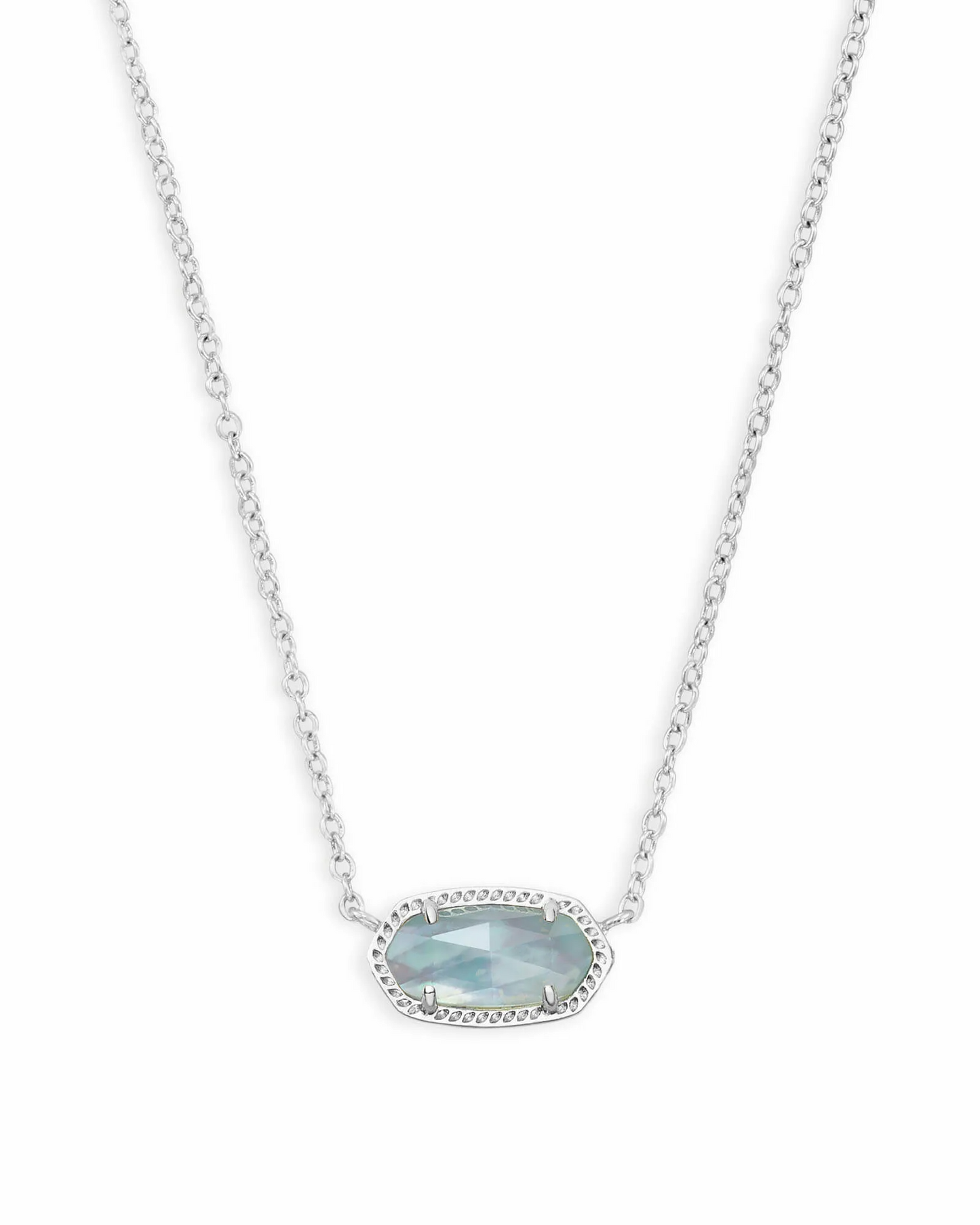 KENDRA SCOTT ELISA NECKLACE SILVER LIGHT BLUE ILLUSION