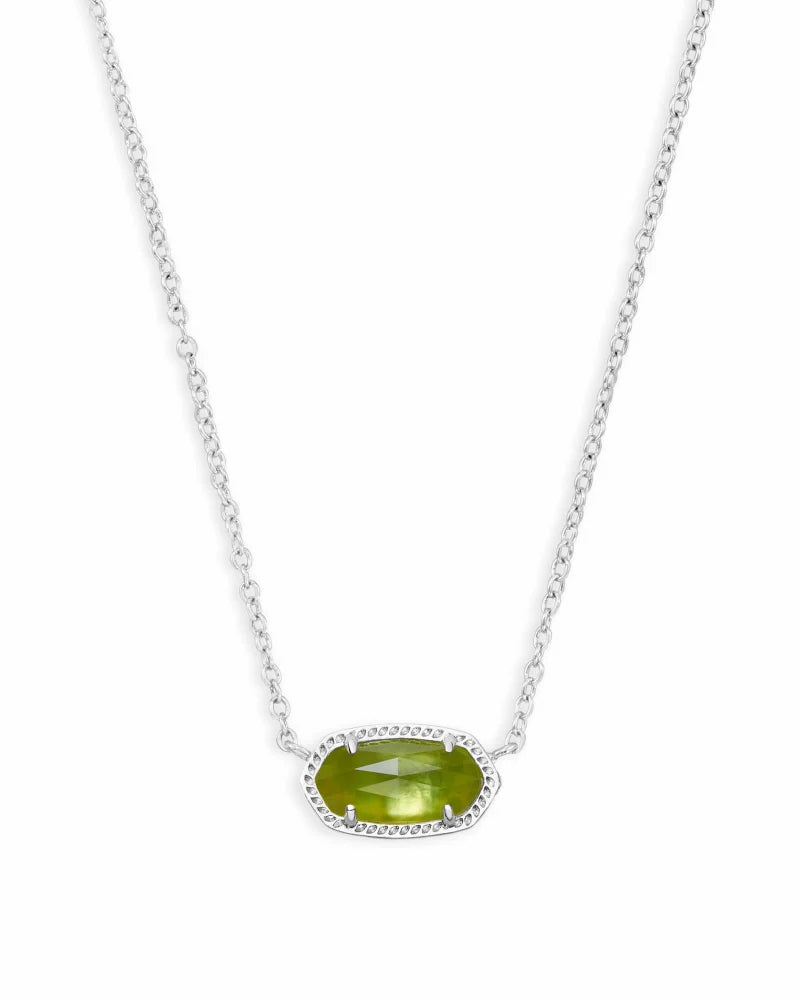 KENDRA SCOTT ELISA NECKLACE SILVER PERIDOT ILLUSION