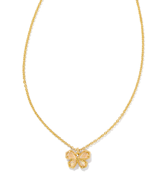 KENDRA SCOTT GOLD MAE BUTTERFLY ABALONE NECKLACE