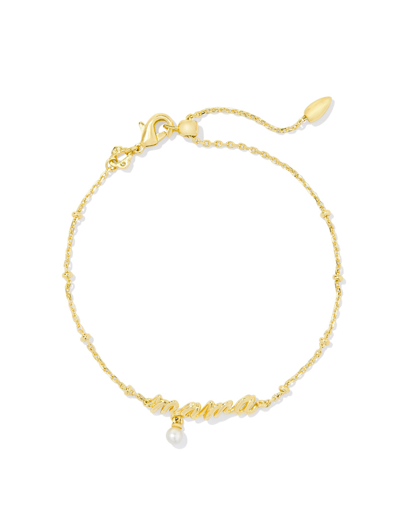 KENDRA SCOTT GOLD MAMA WHITE PEARL BRACELET