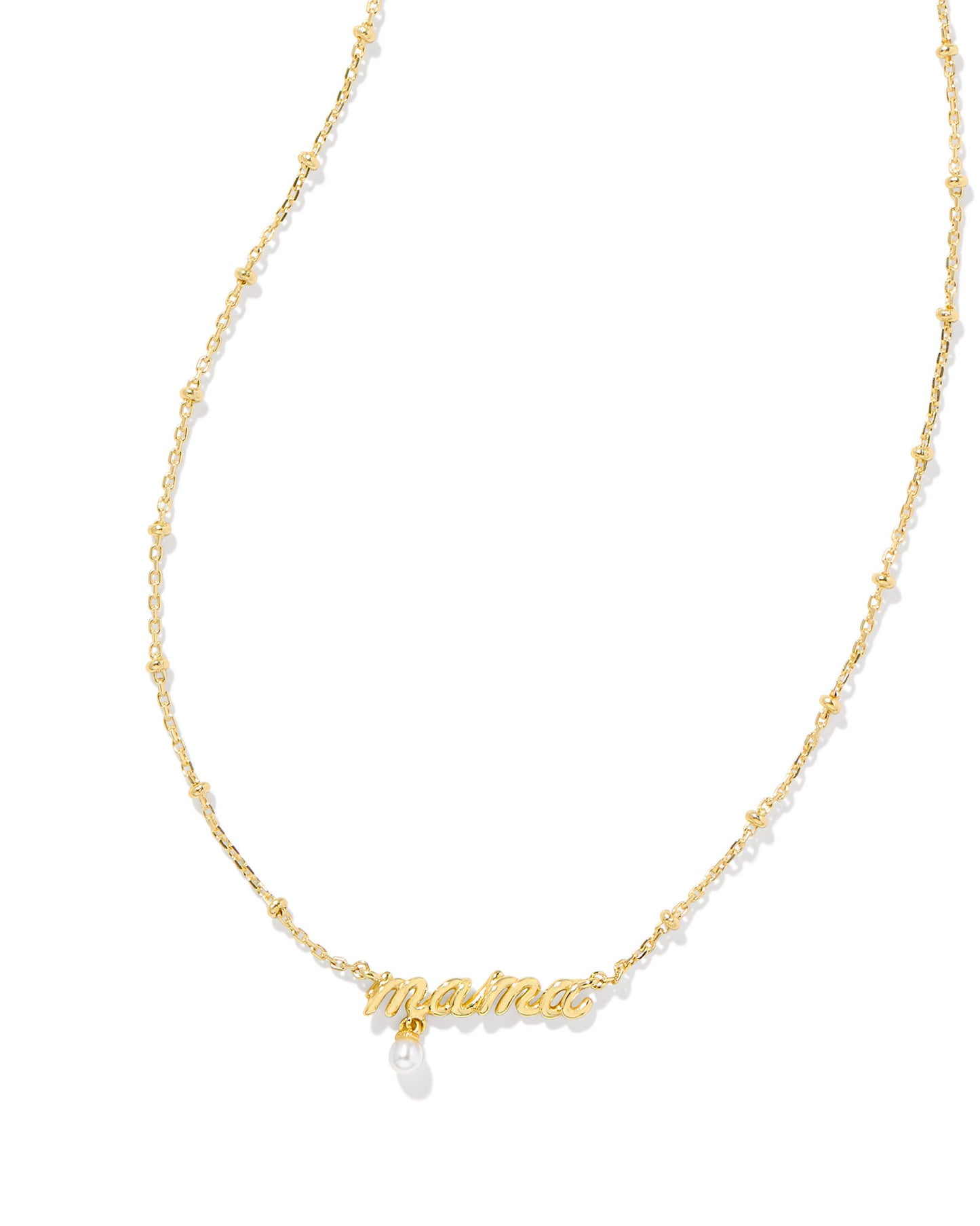 KENDRA SCOTT GOLD MAMA WHITE PEARL NECKLACE