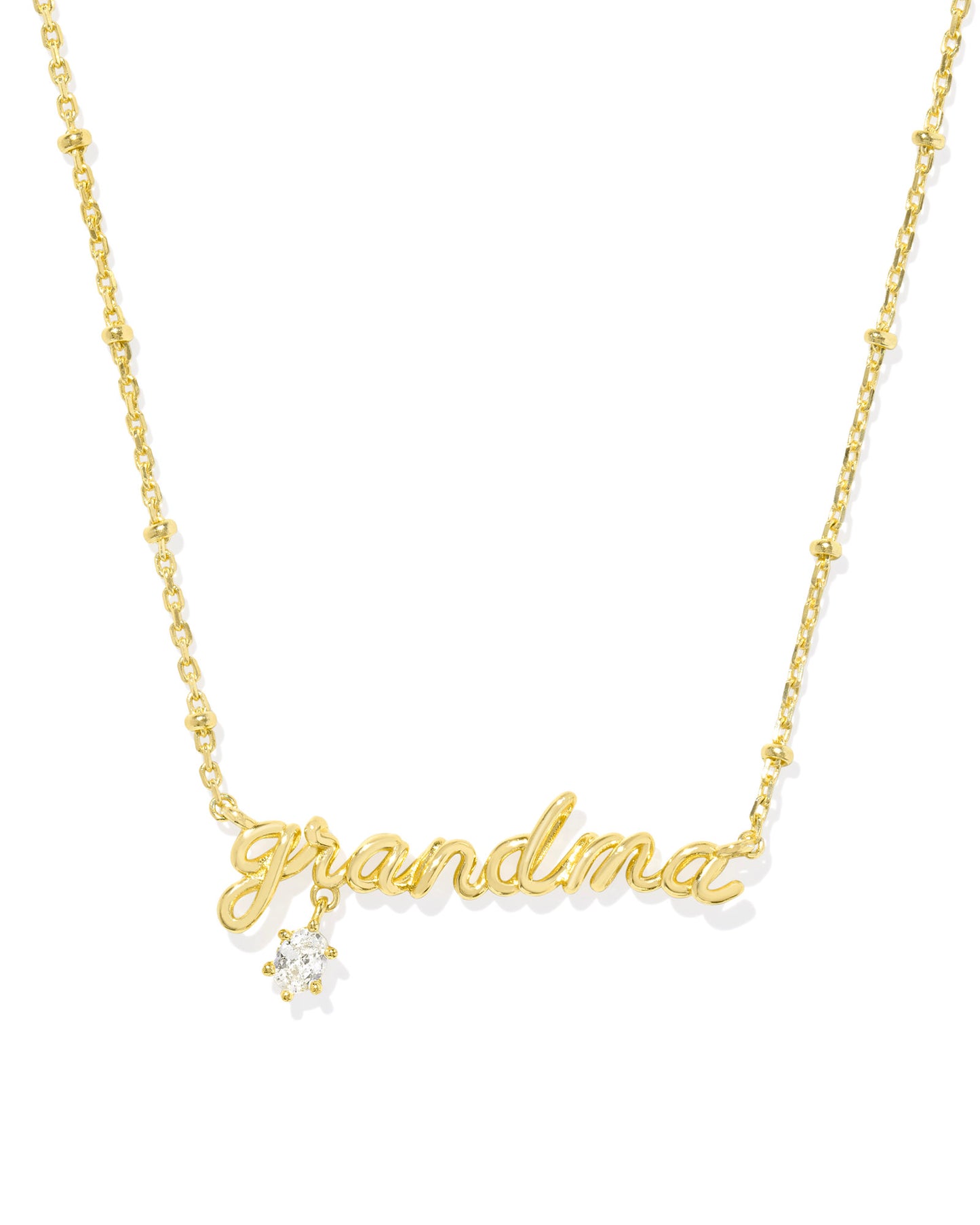 GRANDMA CRYSTAL SHORT PENDANT NECKLACE GOLD