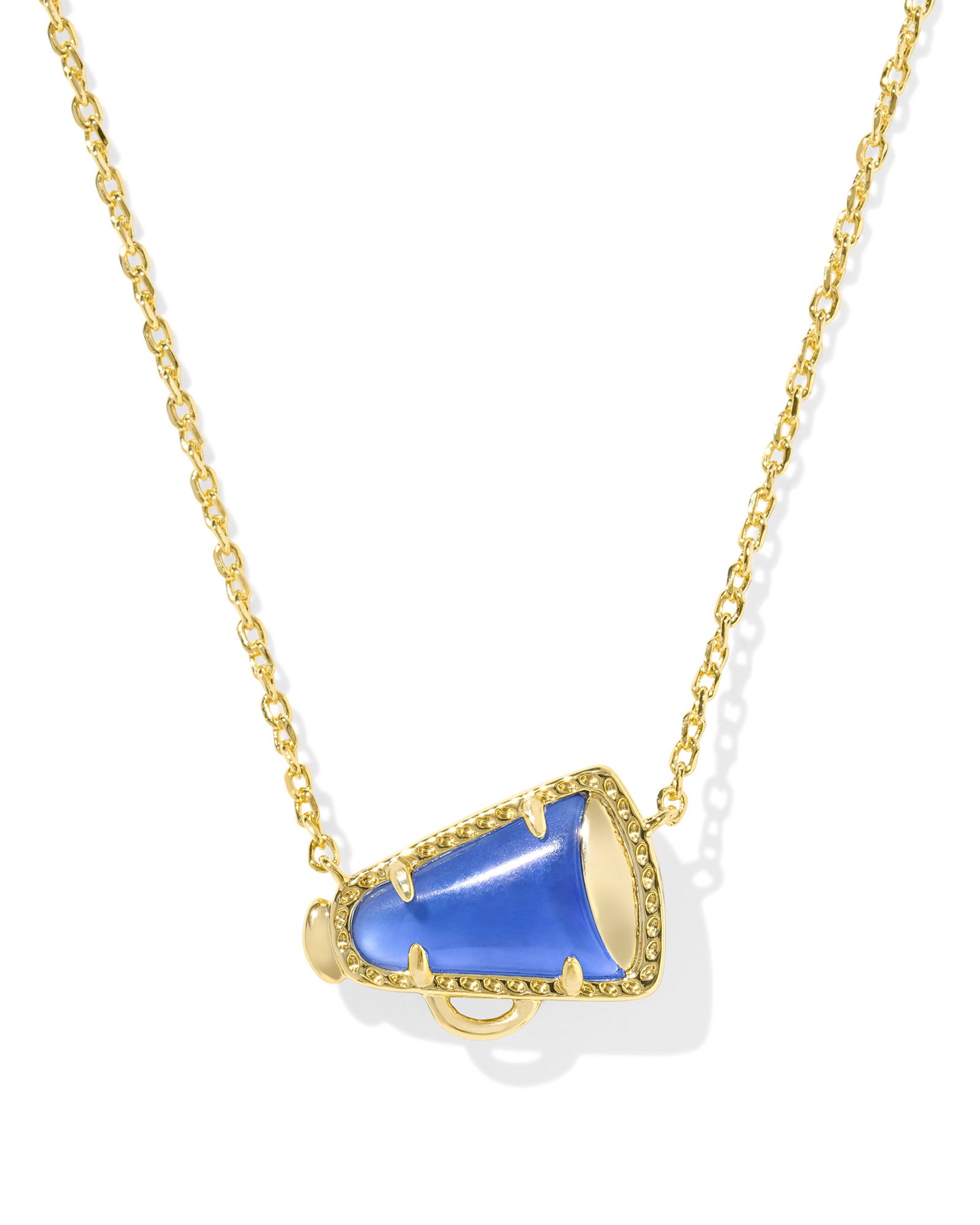 KENDRA SCOTT CHEER SHORT PENDANT NECKLACE GOLD COBALT ILLUSION