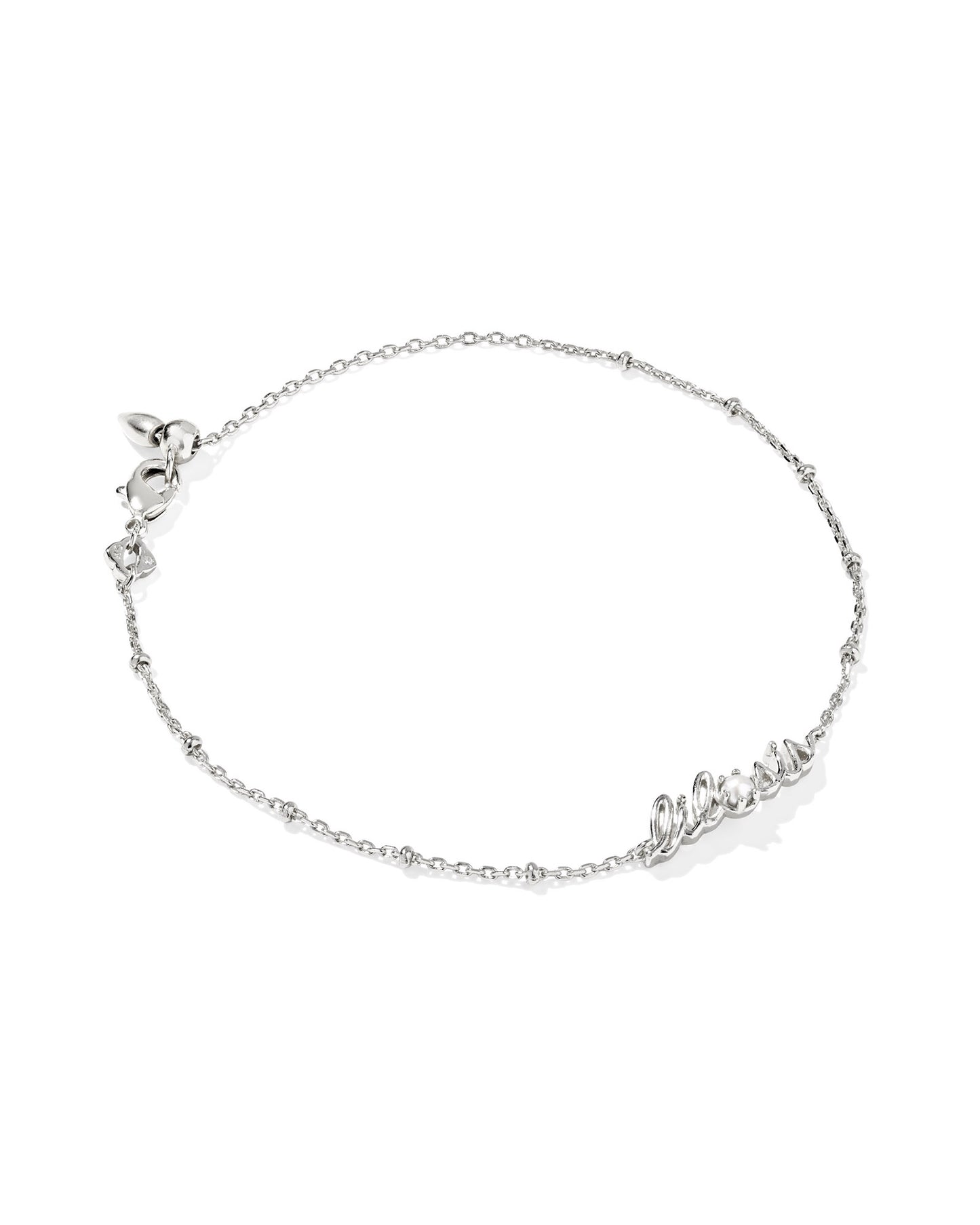 LIL SIS DELICATE CHAIN BRACELET SILVER FRESHWATER CULTURED PEARL