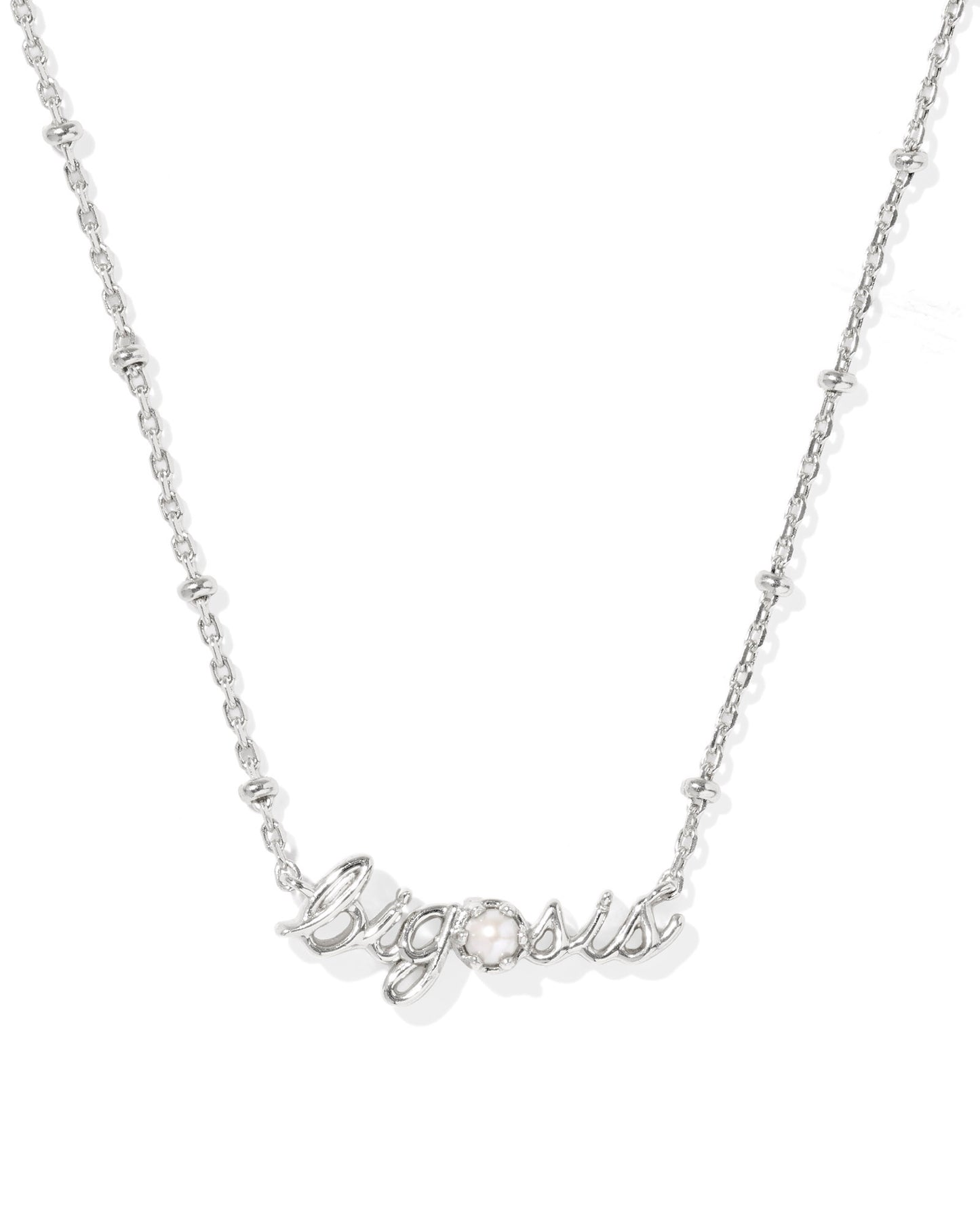 BIG SIS SHORT PENDANT NECKLACE SILVER FRESHWATER CULTURED PEARL
