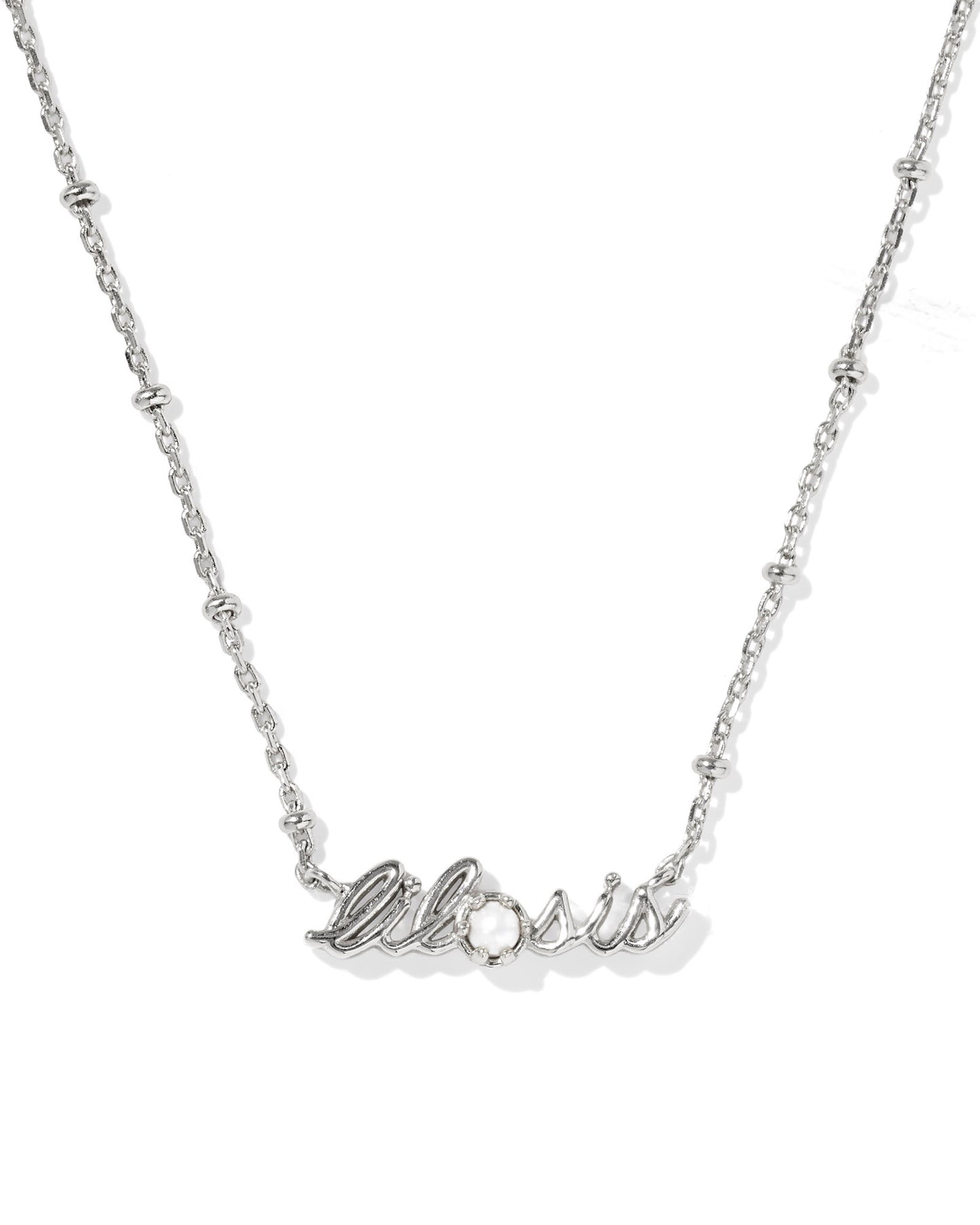 LIL SIS SHORT PENDANT NECKLACE SILVER FRESHWATER CULTURED PEARL