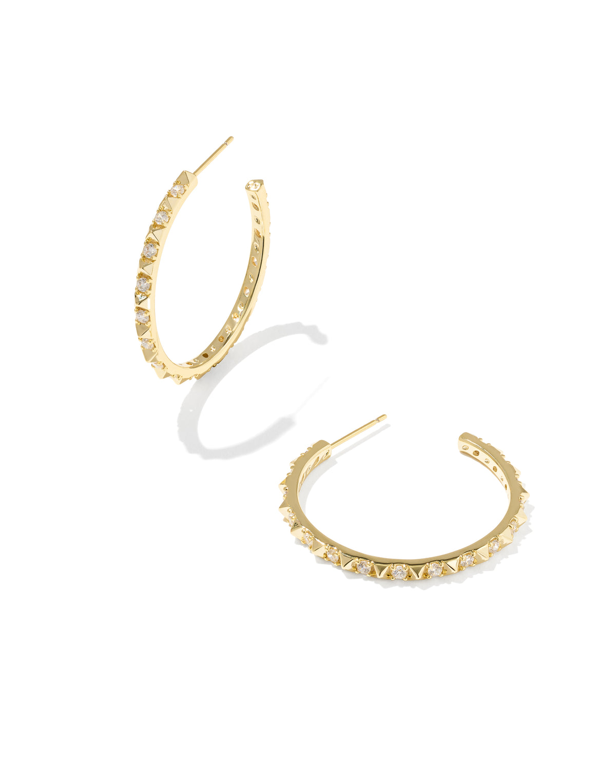 KENDRA SCOTT FATE HOOP EARRINGS GOLD WHITE