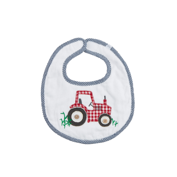 Mud Pie Tractor Applique Terry Bib