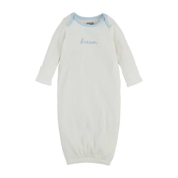 Mud Pie Chainstitch Blue Sleeper Gown