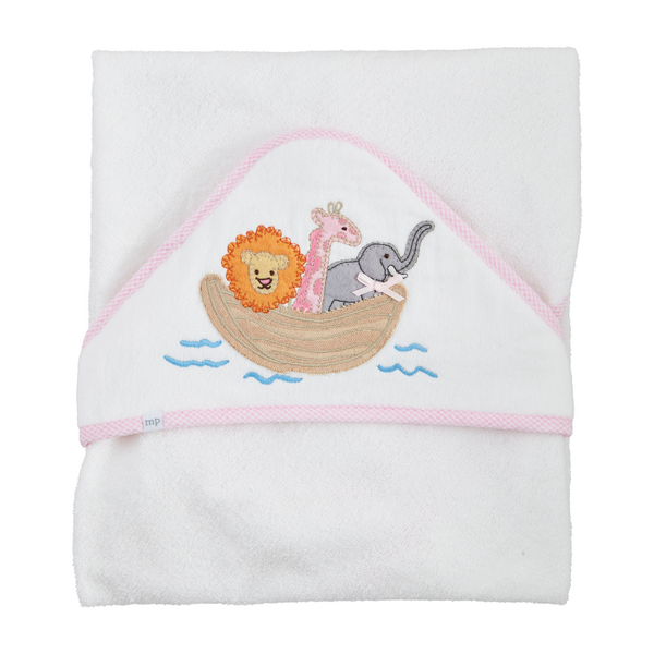 Mud Pie Noah's Ark Hooded Towel Pink