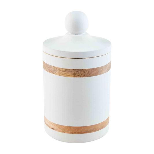 MUDPIE MEDIUM WOOD STRAPPING CANISTER