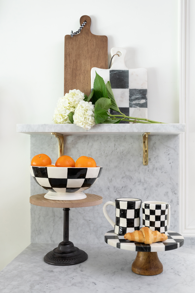 MUD PIE LARGE CHECK BISTRO MUG