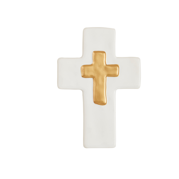 Mud Pie Ceramic Gold Thick Cross