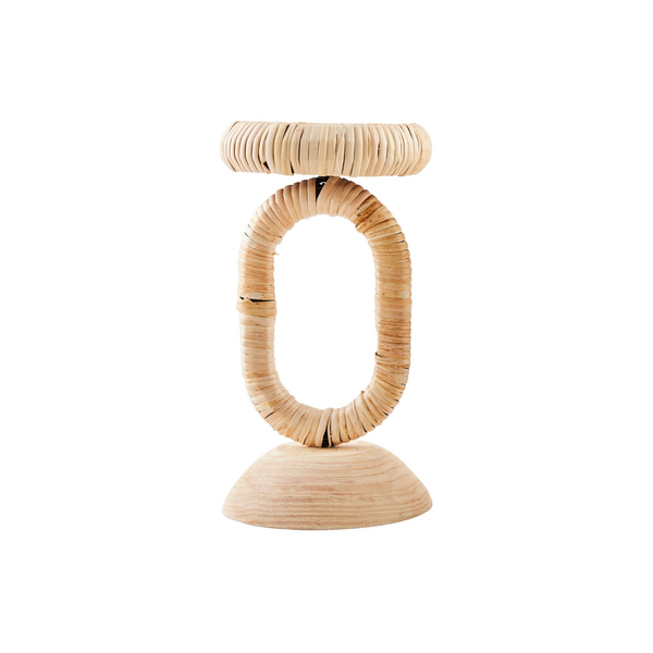 Mud Pie Large Rattan Wrapped Candlestick