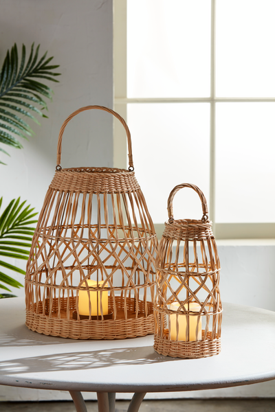 Mud Pie Woven Led Candle Lanterns