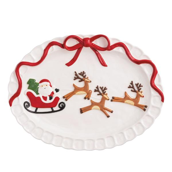 Mud Pie Santa's Sleigh Platter
