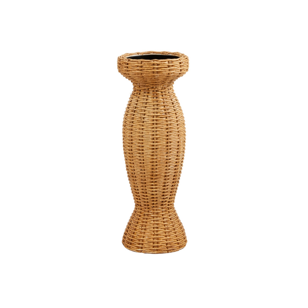 Mud Pie Medium Resin Woven Candlestick