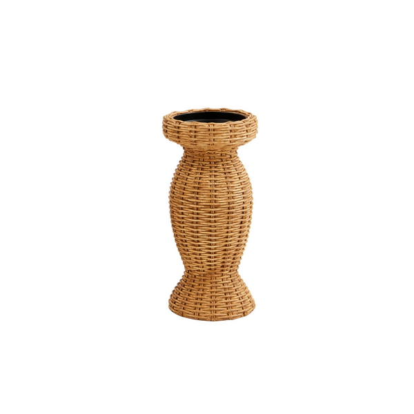 Mud Pie Small Resin Woven Candlestick