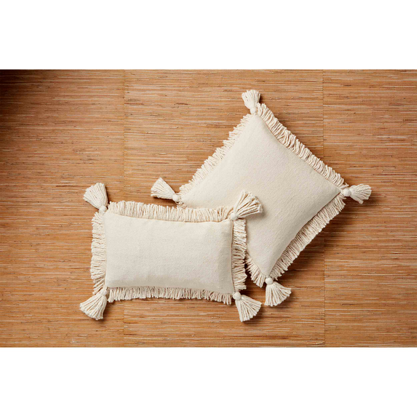 MUD PIE SQUARE FRINGE TASSEL PILLOW