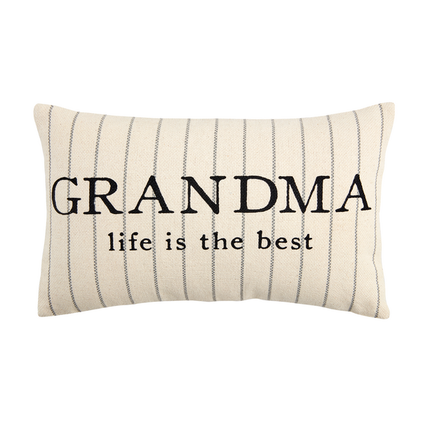 MUDPIE GRANDMA LIFE STRIPPED PILLOW