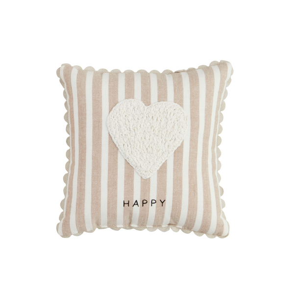 Mud Pie Heart Crochet Mini Pillow