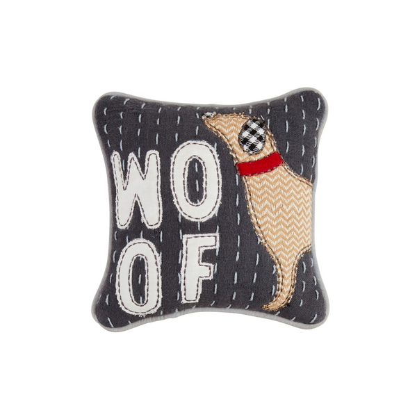 Mud Pie Dog Applique Pillow