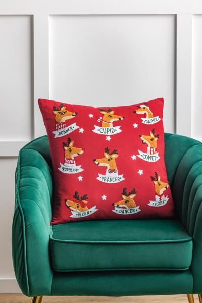 Mud Pie Reindeer Name Pillow