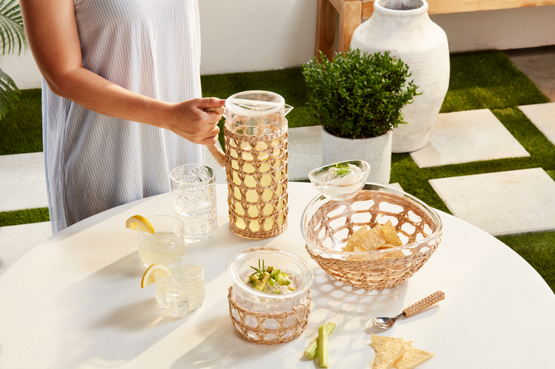 Mud Pie Woven Acrylic Pitcher