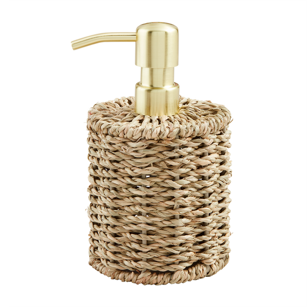 MUDPIE BROWN WOVEN SEAGRASS SOAP PUMP