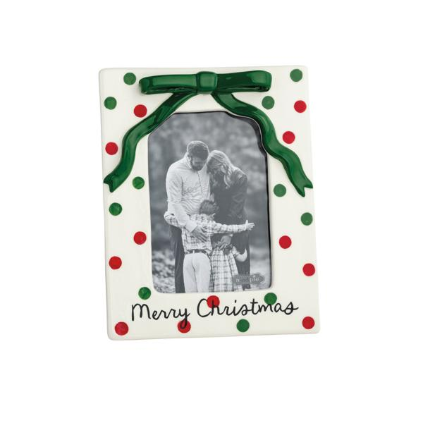 Dotted Ceramic Bow Christmas Frame