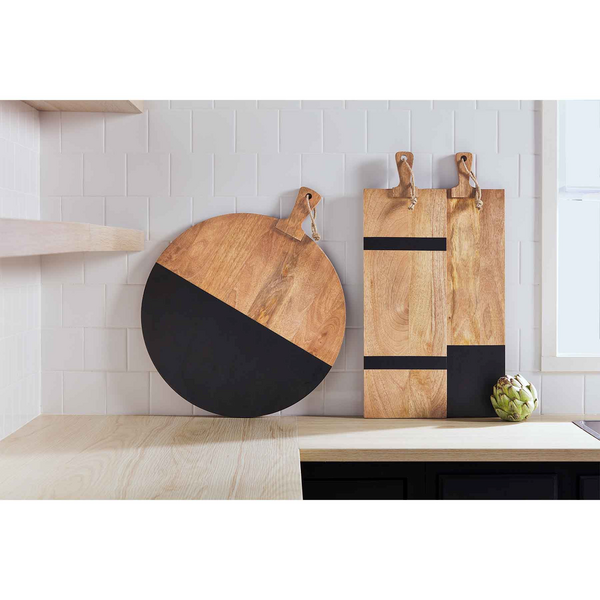 MUD PIE BLACK ROUND LARGE BOARD