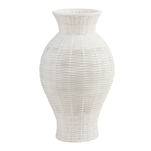 Mud Pie Large Resin Basket Weave Vase