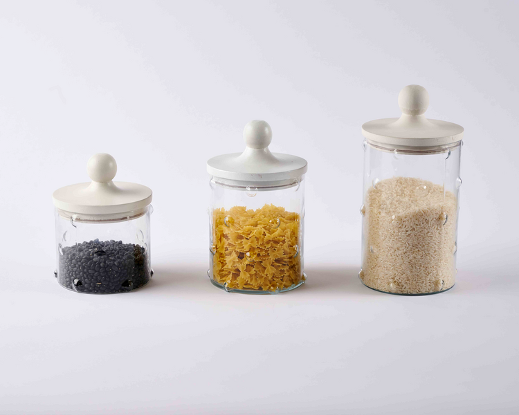 MUD PIE LARGE HOBNAIL GLASS CANISTER