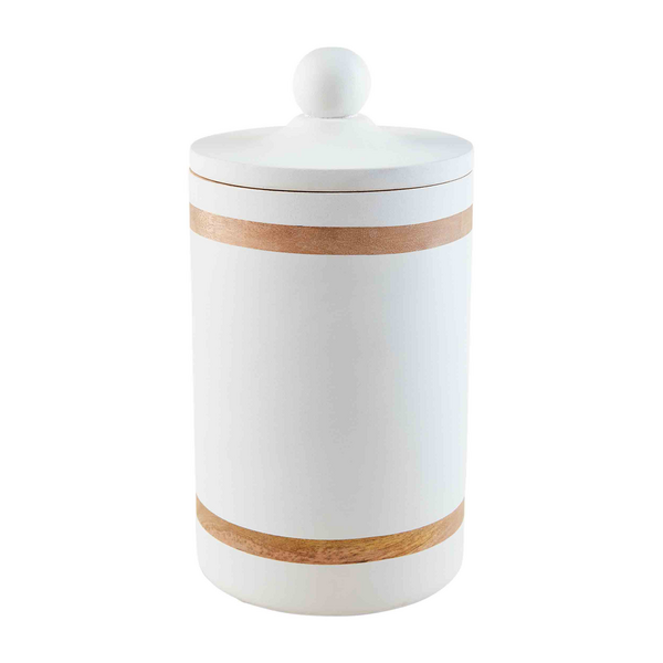 MUDPIE LARGE WOOD STRAPPING CANISTER
