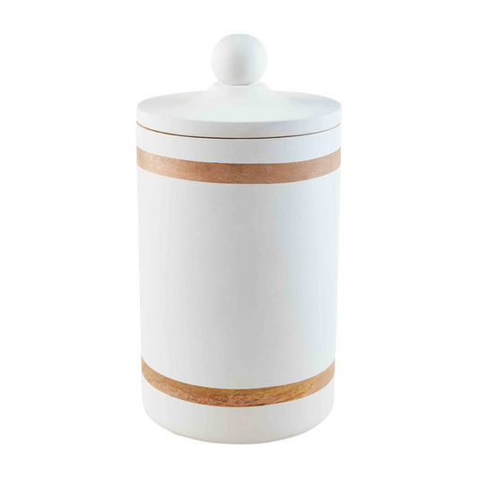 MUDPIE LARGE WOOD STRAPPING CANISTER