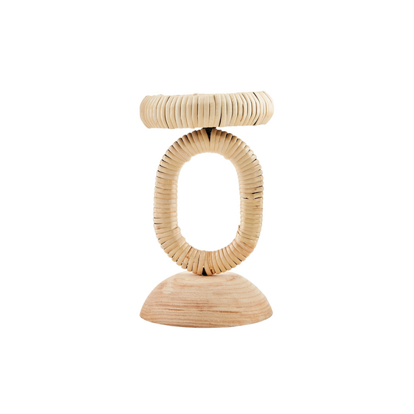 Mud Pie Medium Rattan Wrapped Candlestick