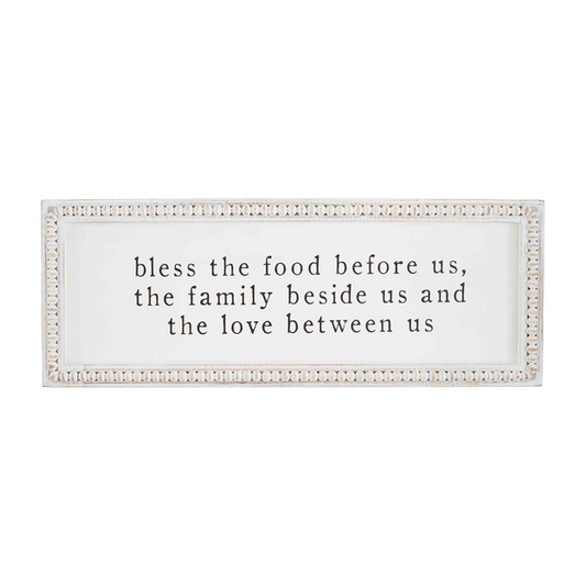 MUDPIE BEADED BLESS WOOD PLAQUE