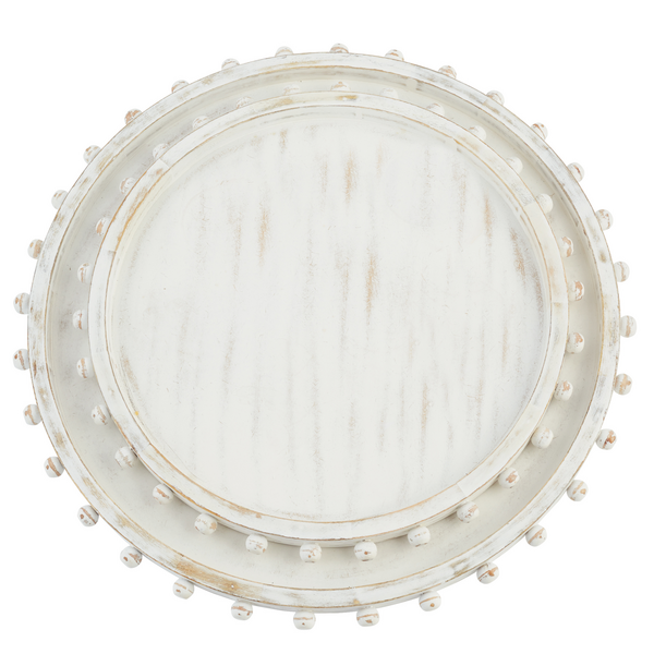 MUDPIE BEADED WOOD TRAYS