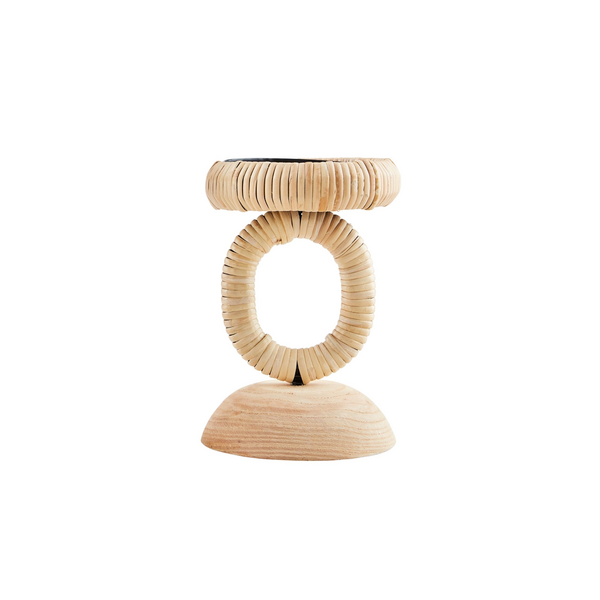 Mud Pie Small Rattan Wrapped Candlestick