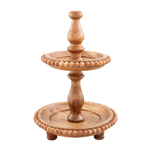 MUDPIE MINI BEADED TWO TIER STAND