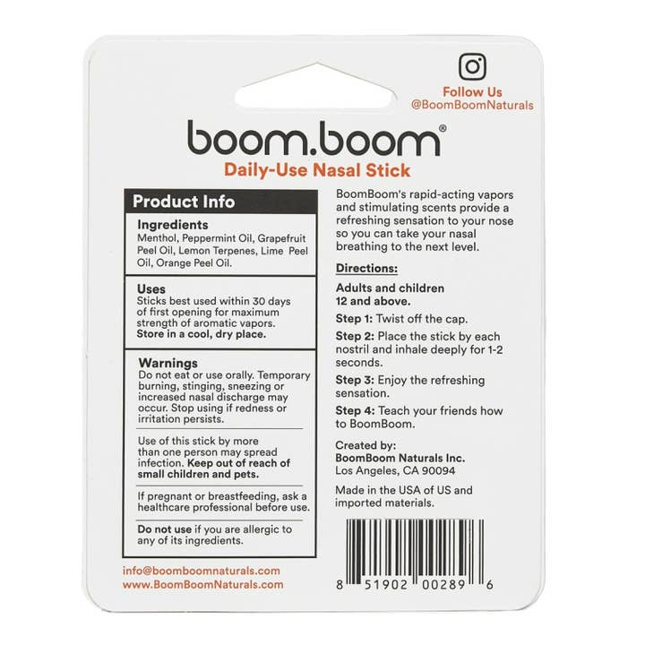 BOOM BOOM NASAL STICK - TROPICAL