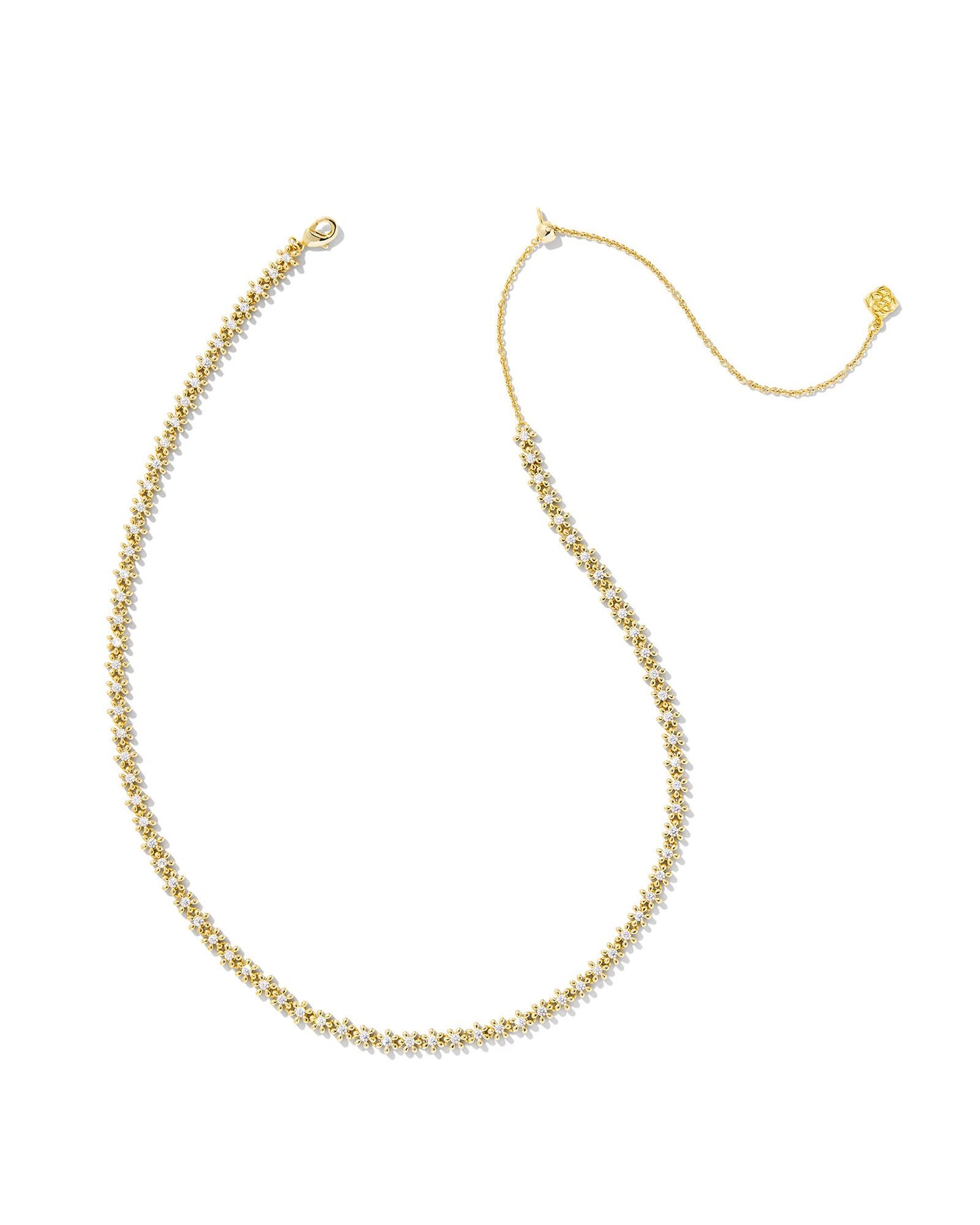 KENDRA SCOTT NYDIA STRAND NECKLACE GOLD WHITE CRYSTAL