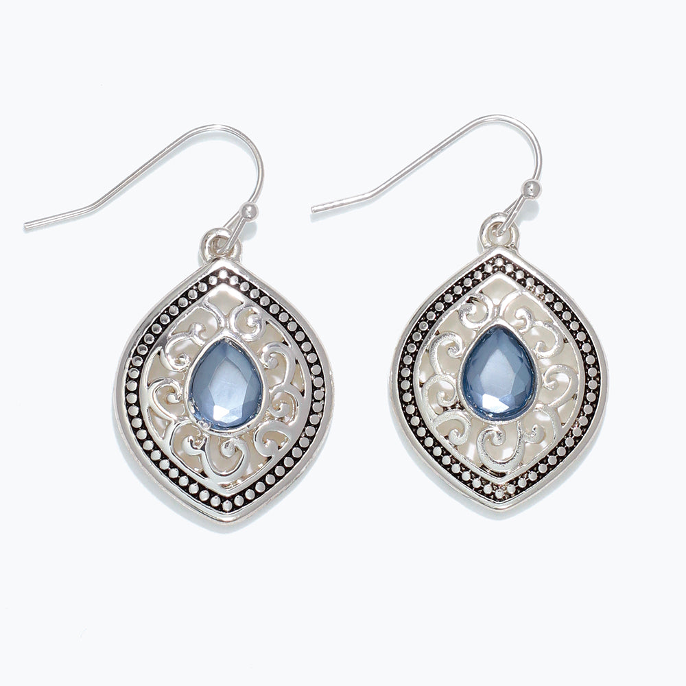 PERIWINKLE BLUE GEM EARRINGS